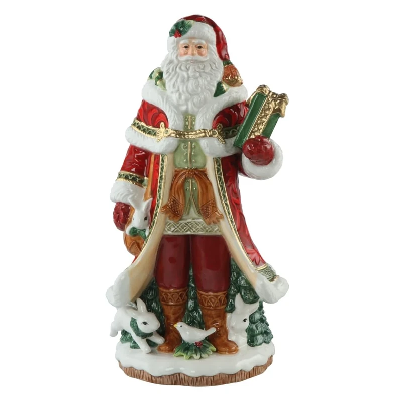 Fitz & Floyd Xmas Santa Figurine with Gift