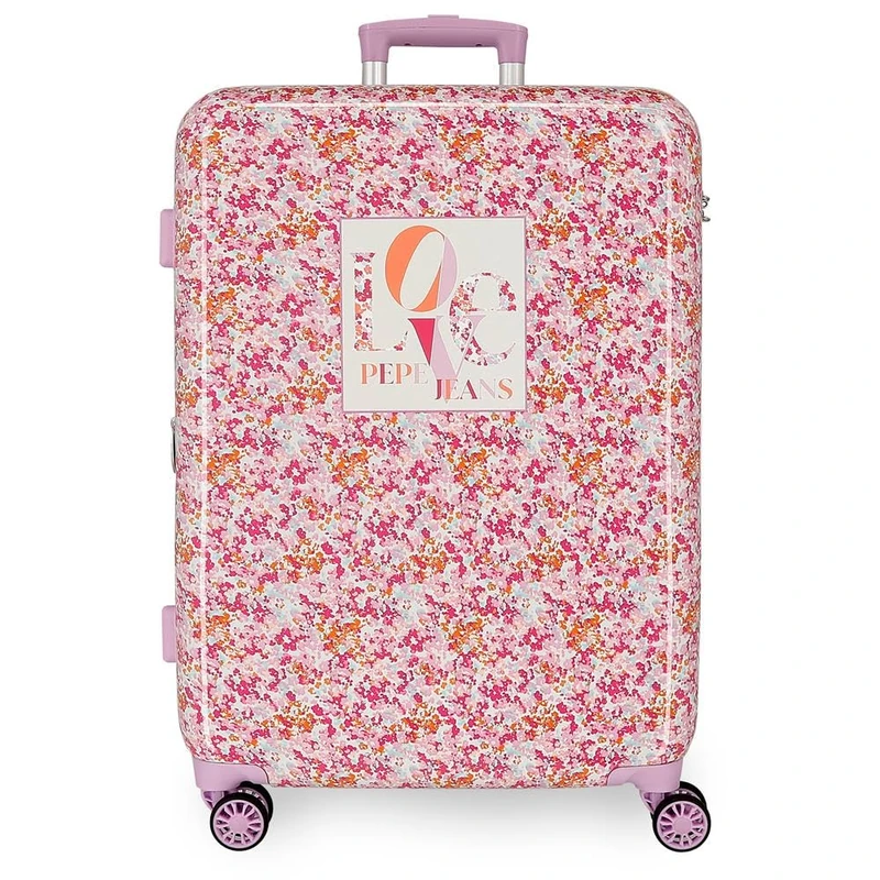 Pepe Jeans Sandra Medium Suitcase Pink 48x68x26cm 0 ABS 84,86L 4.1 kg 0 by Joumma Bags, Pink, Medium Suitcase