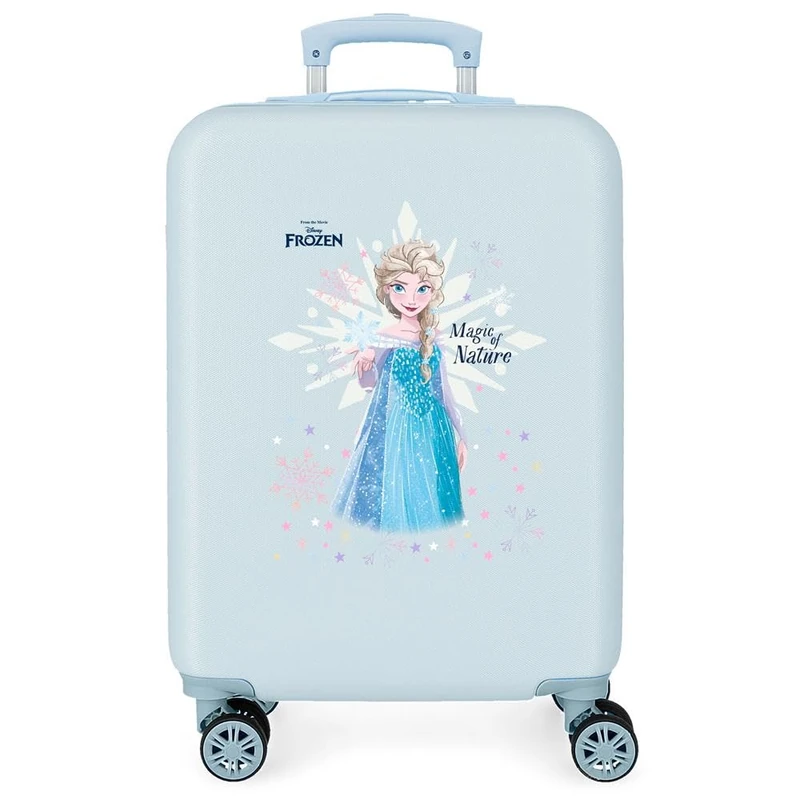 Joumma Disney Frozen Magic Ice Cabin Suitcase Blue 38 x 55 x 20 cm Hard ABS Combination Lock Side 35L 2 kg 4 Double Wheels Luggage Hand Luggage, Blue, Cabin Suitcase