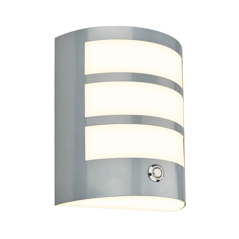 Briloner - LED Wall Light Without Electrical Connection with Button, dimmable in Stages, 15 min Timer, accu, Outdoor Wall lamp, 18x15x7cm, matt Chrome