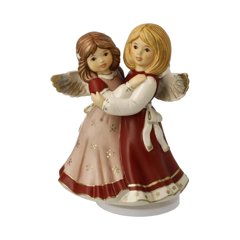 Goebel Angel Figurine Merry Christmas Bordeaux - Heavenly Messengers Christmas