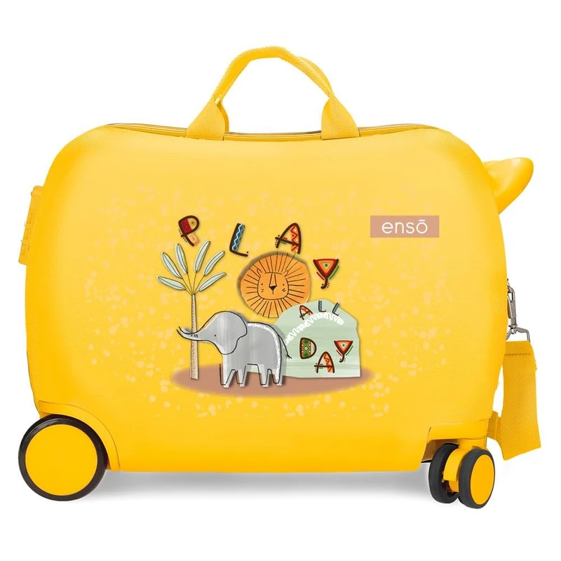 Enso Play All Day Children's Suitcase Yellow 50x38x20cm Hard ABS Combination Lock Side 38L 1.8kg 0 Hand Luggage, Lemon Tree, Children's Suitcase
