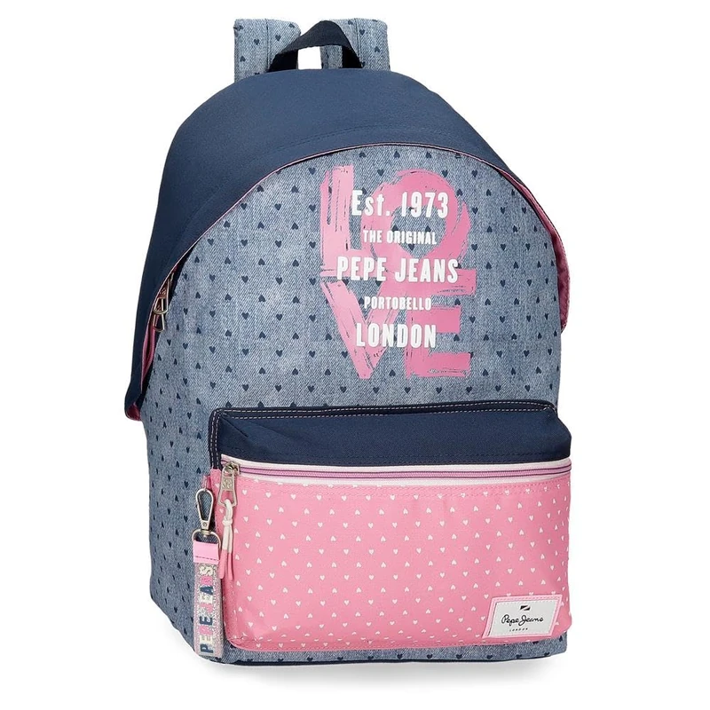 Pepe Jeans Noni Denim School Backpack Multicolor 31x42x17.5cm Polyester 22.79L by Joumma Bags, multicoloured, School Backpack