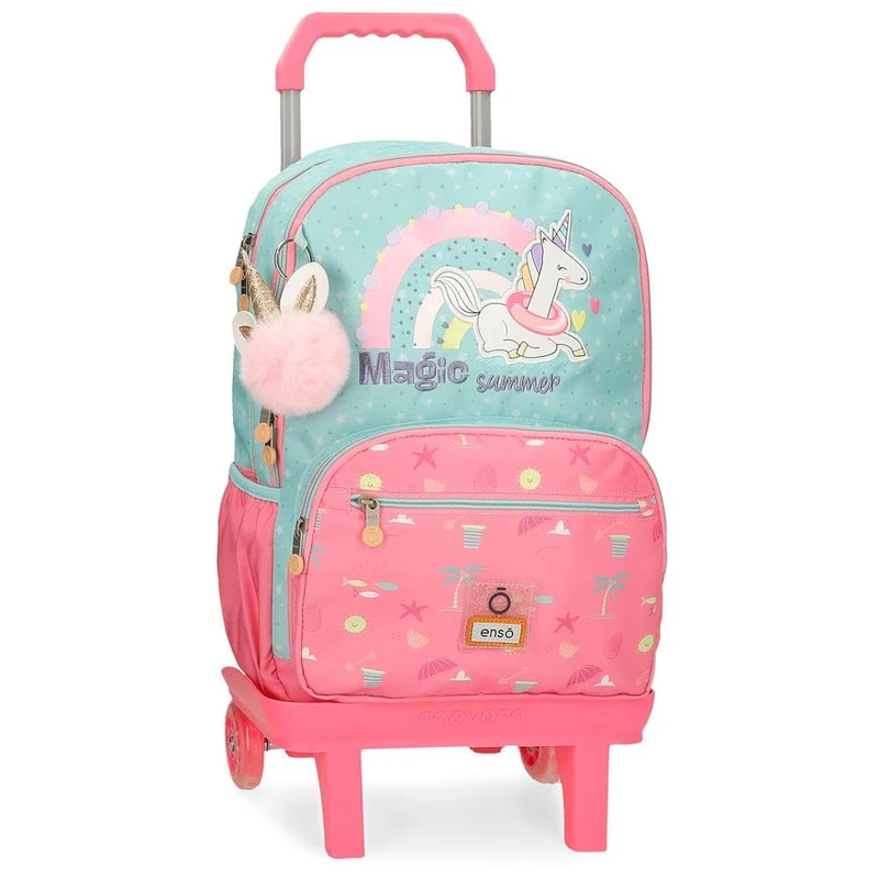Enso Magic Summer School Backpack with Trolley Multicolor 32x44x17cm Polyester 23.94L, multicoloured, School Backpack with Trolley