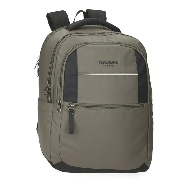 Pepe Jeans Dortmund Laptop Backpack, Made of Polyester, Wide, Ergonomic and Padded Shoulder Straps that Adapt Perfectly to the Back, Multiple Uses, Green, PC Backpack 15.6