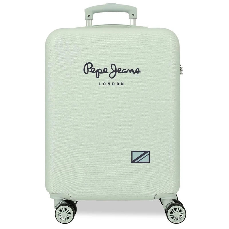 Pepe Jeans Alenka Cabin Suitcase Green 38x55x20cm Hard ABS Combination Lock Side 34L 2kg 4 Wheels Hand Luggage by Joumma Bags, Green, Cabin Suitcase