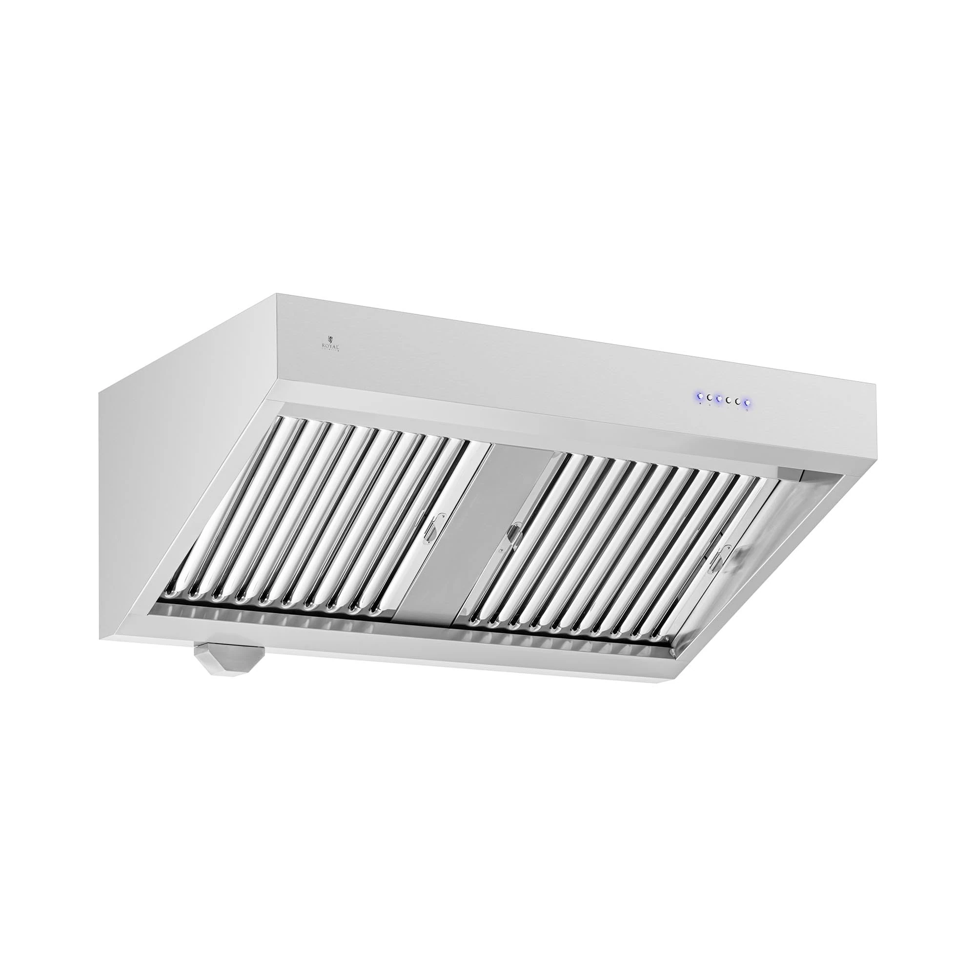 Royal Catering RCGH-100 Cooker Hood with Motor 120 cm 1000 m³/h LED Lighting 150 W 4 Levels Stainless Steel Extractor Hood Wall Mount