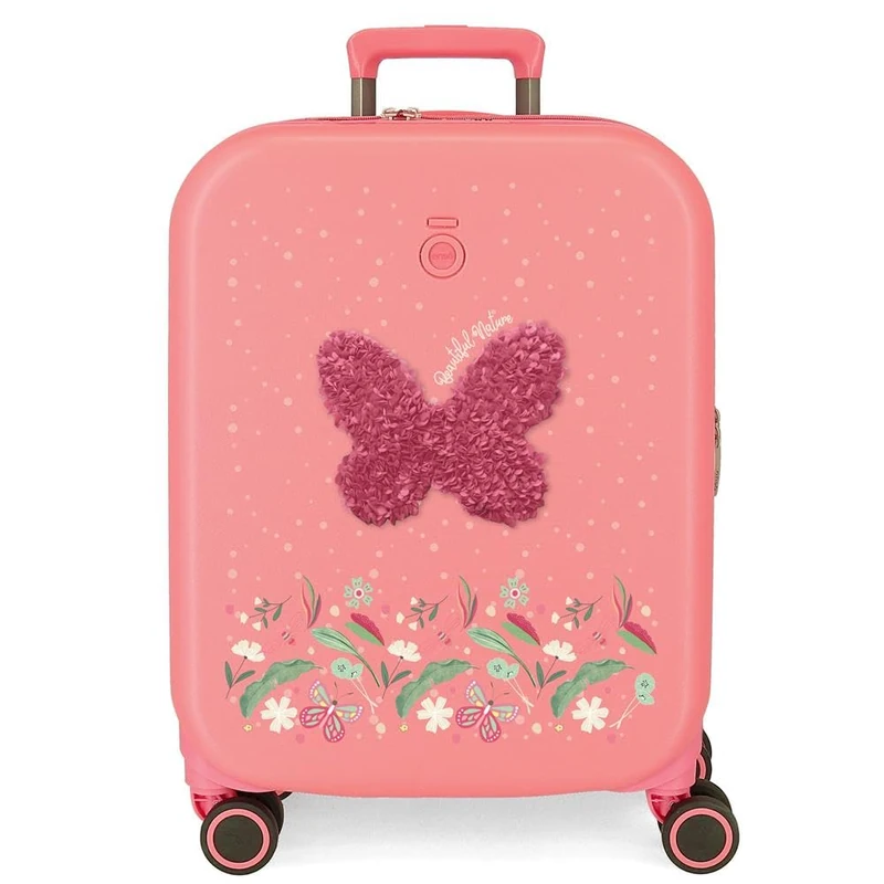 Enso Beautiful Natura Cabin Suitcase Pink 40 x 55 x 20 cm Hard ABS Closure TSA 37L 2.7 kg 4 Wheels Double Luggage Hand Luggage, Pink, Cabin Suitcase