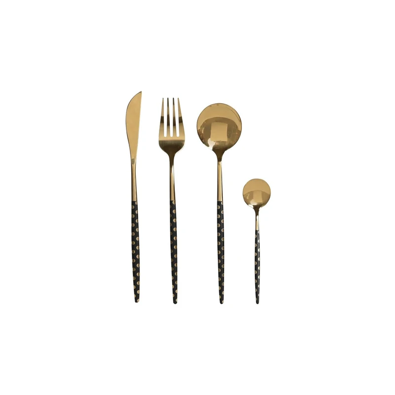 CUBERTERIA Set 16 Stainless Steel 2X0.3X21 2.5MM TOPOS Black