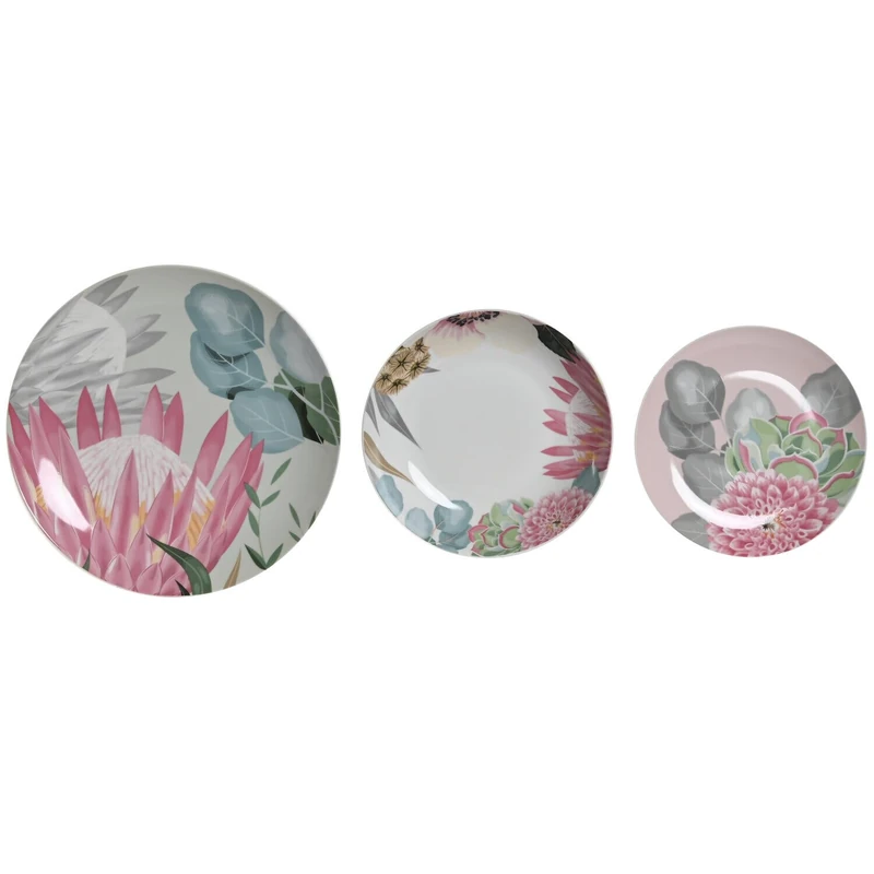 Vajilla Set 18 Porcelain 27 x 27 x 3 cm Tropical Green - Image 1