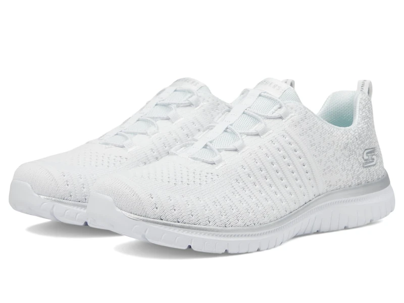 Skechers Women's Virtue-Lucent Sneaker, White/Silver=WSL, 2 UK - Image 1