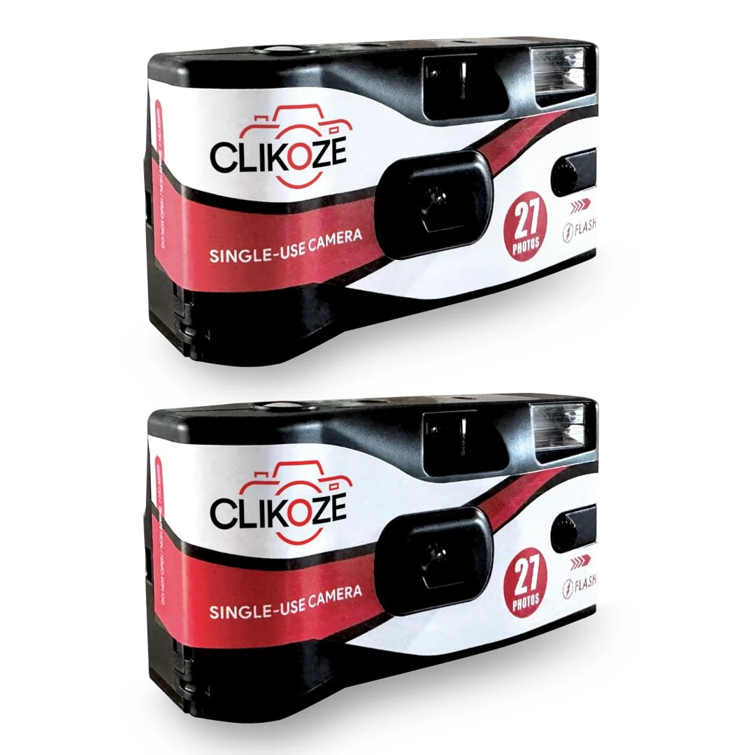 Clikoze Disposable Camera with 27 Exposures Ultramax ISO 400 35mm Film Single-Use Camera with Flash 2 Pack