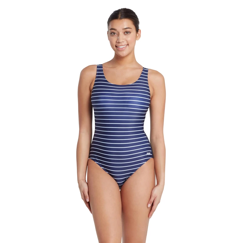 Zoggs Yarra Scoopback Women Navy 38 Ecolast Swimsuit