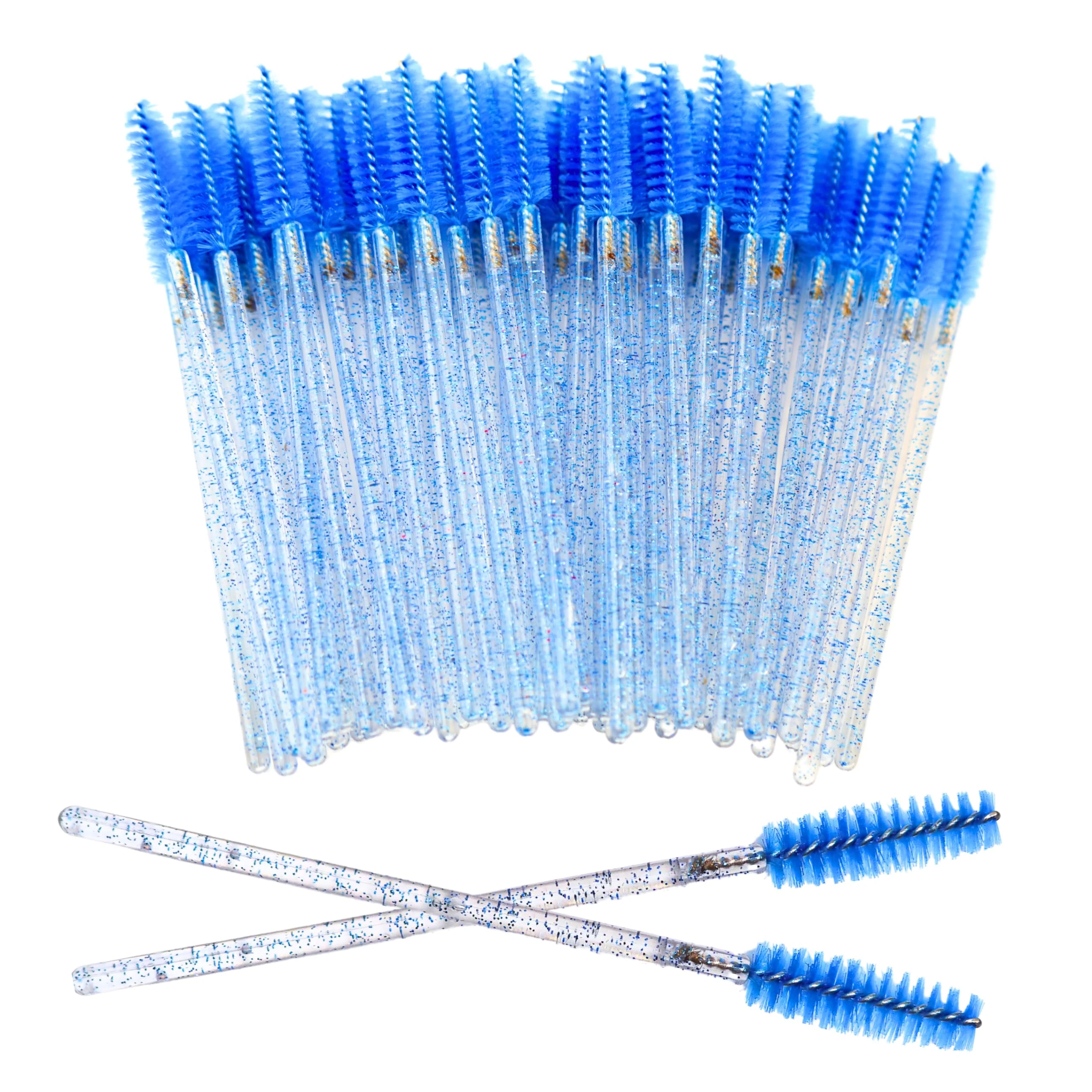 150pcs Eyebrow Spoolies, Premium Disposable Eyelash Brushes Spoolies, Disposable Mascara Wands, Eyelash Spoolies Eyebrow, Cosmetic Make-Up Tools (Crystal Blue), Perfect For On-The-Go Grooming Needs