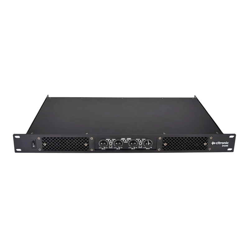 Citronic | 4 Channel Power Amplifier For Permanent or Mobile Installations 1U Rack Mountable Quad Amplifier | 4 x 200W Full Audio and Power Protection with Peak Limiter