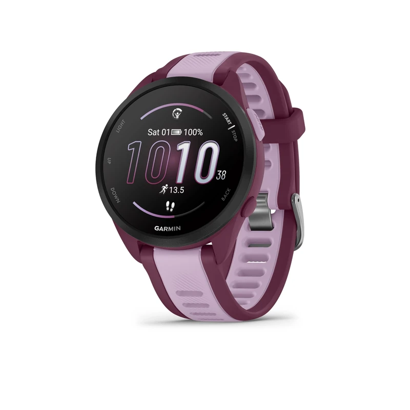 Garmin Forerunner 165 Music GPS 43mm Running Smartwatch, Lightweight, AMOLED Touchscreen, Advanced Training & Insights, Safety & Tracking Features, up to 11 days Battery Life, Berry