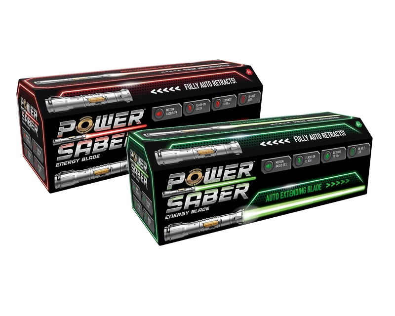 Power Saber Green vs Red Twinpack - Auto Extending LED Swords