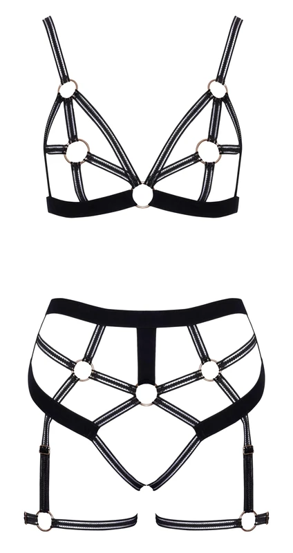 Cottelli Lingerie Women's Bra Set Open Black S
