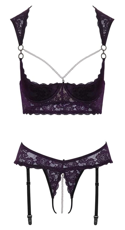 Cottelli Lingerie Women's Shelf Bra Set Purple 75B/S