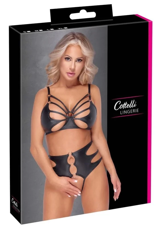 Cottelli Lingerie Women's Bra Set Rings Black L
