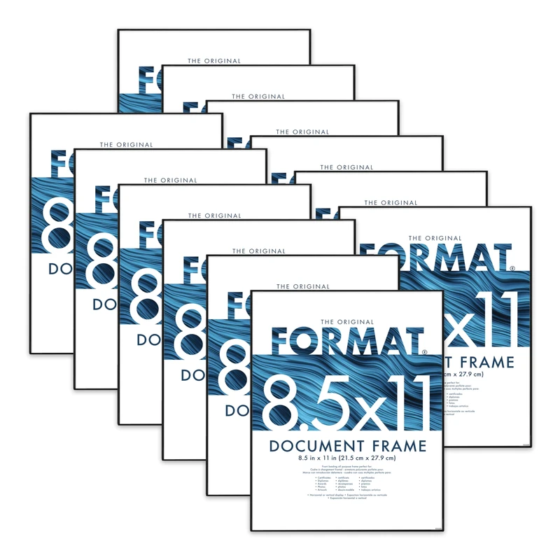 MCS Format Picture Frames, Black, 8.5 x 11, 12-Pack