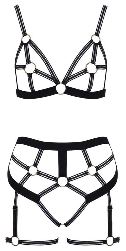 Cottelli Lingerie Women's Bra Set Open Black XL