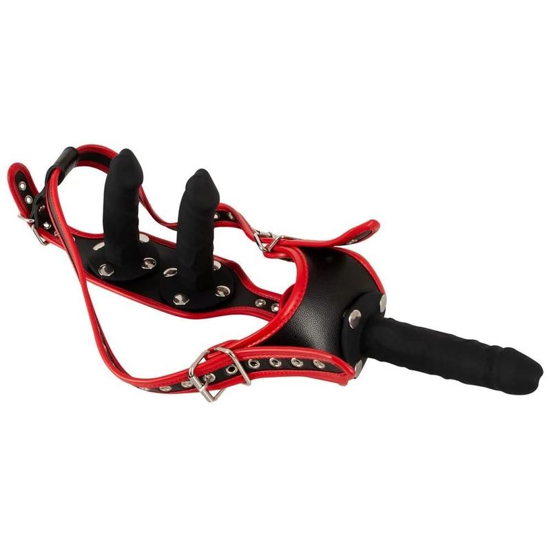 Bad Kitty Strap-On Harness Black/Red L/XL