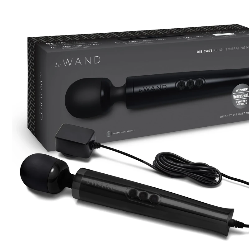 Le wand Diecast Plug-in Vibrating Massager Black 29 cm