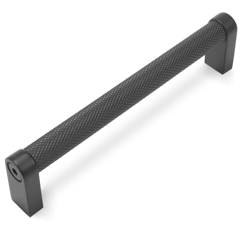 BUKOBYHE 10 Pack 5 Inch Matte Black Kitchen Cabinet Handles Knurled Cabinet Pulls Black Drawer Pulls Kitchen Hardware