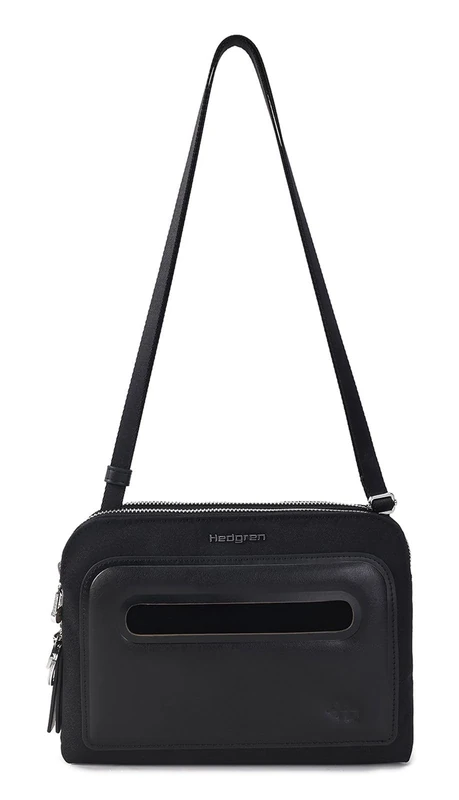 Hedgren Unisex's Doppio, Black, Double Crossover + RFID