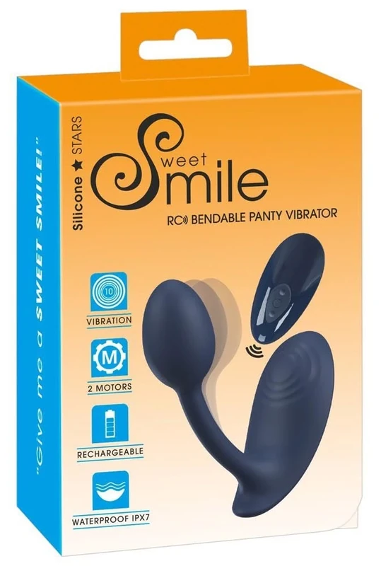 Sweet Smile Women RC Bendable Panty Vibrator Blue 0.9/3.0 cm