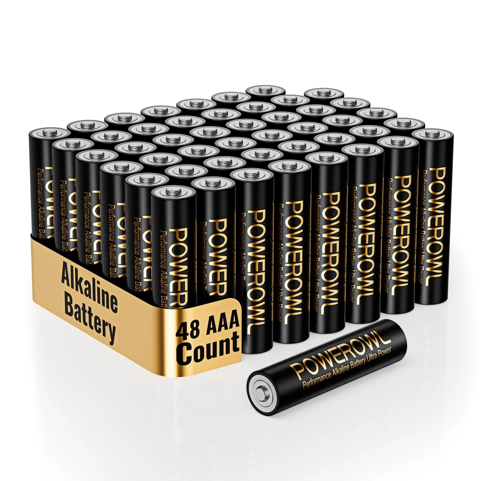 POWEROWL AAA Batteries 48 Pack - Alkaline 1.5v - High-Capacity Long Lasting Triple A Battery, 10-Year Shelf Life