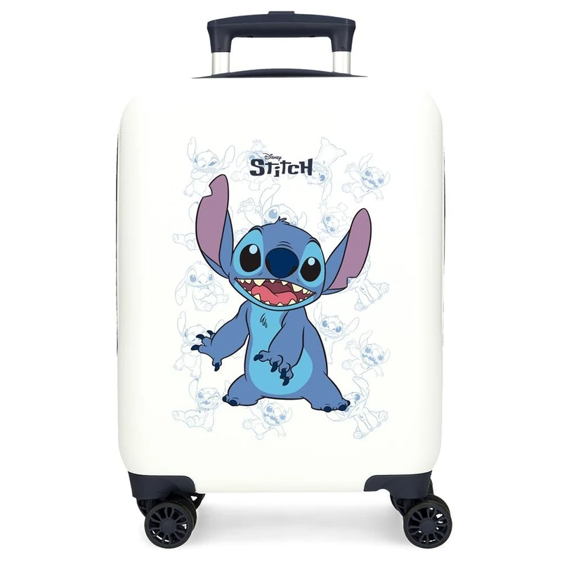 Joumma Bags Disney Happy Stitch Cabin Suitcase Set, Made of ABS, a Durable and Lightweight Material, Side Combination Closure, School Backpacks, Kids Backpacks, White, 33 x 50 x 20 cm, Suitcase