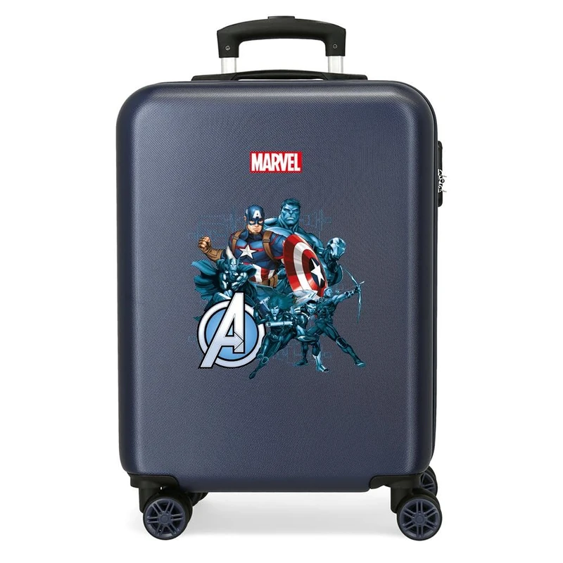 Marvel Joumma Avengers Legendary Cabin Case, Blue, 38 x 55 x 20 cm, Rigid, ABS, Side Combination Lock, 35L, 2kg, 4 Double Wheels, Luggage, Hand, Blue, Cabin Suitcase, blue, 38 x 55 x 20 cm, cabin case