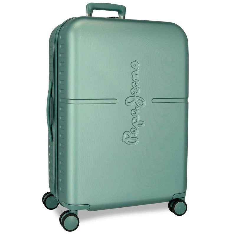 Pepe Jeans Highlight Medium Suitcase, Blue, 48 x 70 x 28 cm, ABS Plastic, Integrated TSA Closure, 79 L, 3.22 kg, 4 Double Wheels by Joumma, Blue, Medium Suitcase, Blue, 48 x 70 x 28 cm, Medium