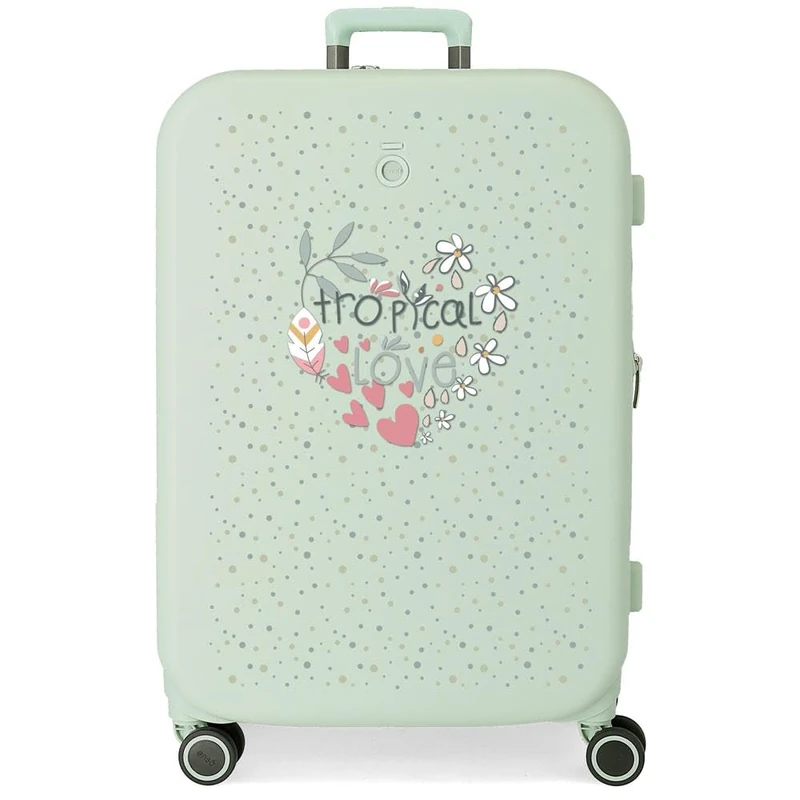 Enso Tropical love cabin suitcases, suitcase set, made of ABS, a durable and lightweight material, TSA lock integrated into the suitcase for safe travel, four multi-directional rotating double wheels,