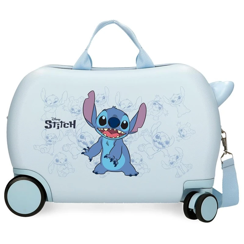 Disney Joumma Happy Stitch Children's Suitcase Blue 45 x 31 x 20 cm Hard Shell ABS 24.6L 1.8 kg 2 Wheels Hand Luggage, Blue, Children's Suitcase