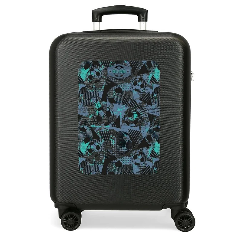 Roll Road Soccer Travel Bag Cabin Suitcase Blue 38 x 55 x 20 cm Rigid ABS Combination Lock Side 35L 2 kg 4 Double Wheels Luggage Hand Luggage