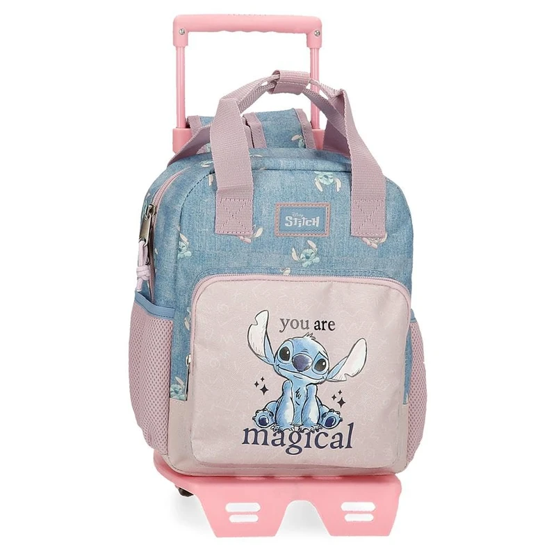 Disney Joumma Stitch You are Magical Preschool Backpack with Trolley Blue 23X28X10 cm Polyester 6.44L, Blue, Preschool Backpack with Trolley