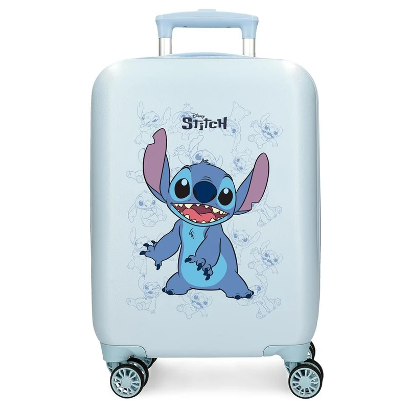 Joumma Bags Disney Happy Stitch Cabin Suitcase, Suitcase Set, Made of ABS, a Durable and Lightweight Material, Side Combination Lock, Blue, 33 x 50 x 20 cm, Suitcase