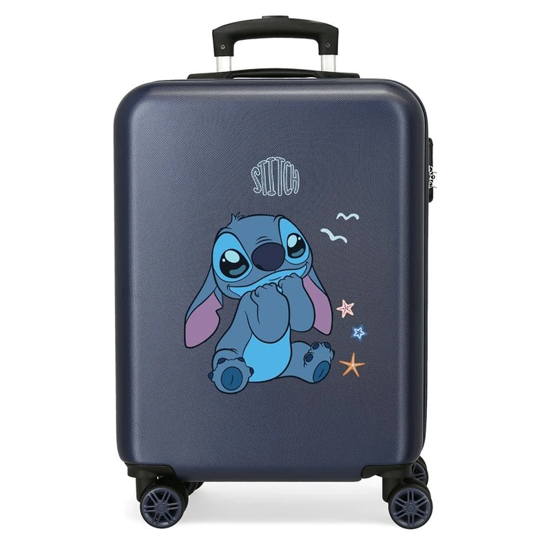 Disney Kids Hard Suitcase 4 Wheel Combination Side Lock Hard Suitcase Hand Luggage is Made of ABS, a Rigid and Lightweight Material, Blue, Cabin Luggage, Cabin Suitcase