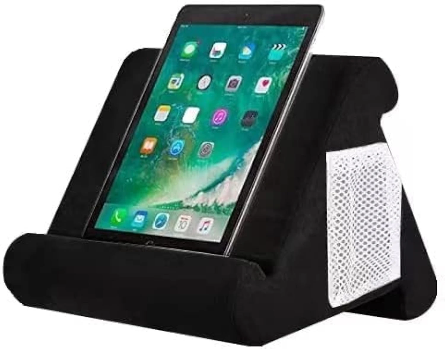 ROXANEPIG Multi-Angle Tablet Stand Pillow with Pocket, Book Couch Pillow Stand, Tablet Wedge Holder, Portable Triangle Tablet Stand for Tablets, eReaders, Smartphones, Books