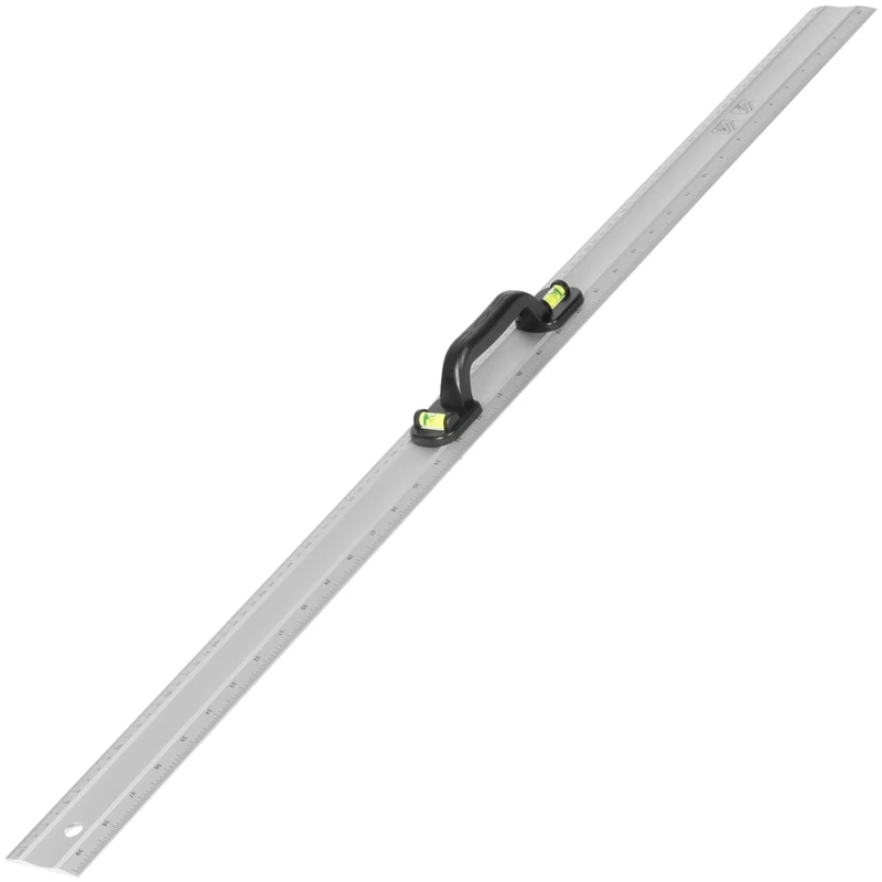 Hardys Aluminium Metal Ruler & Spirit Level - 1m (1000mm) Length | Inch & Cm Measurements, 180 Degree Spirit Gauge, Handle - Vertical & Horizontal Levels - Professional Hand Tools