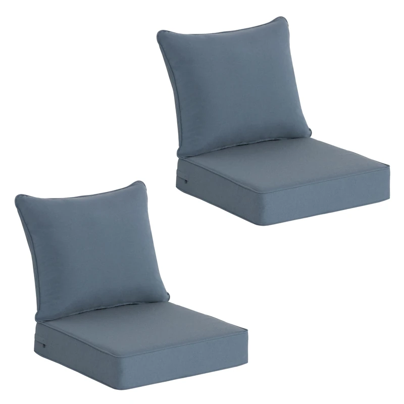 COZYVIDA Indoor/Outdoor Deep Seat Patio Cushions seat(24x24x4.7 inch),back(25x22.5 inch) : Resilient Foam Filling, Weather Resistant Patio Cushions,2 Sets,Beige