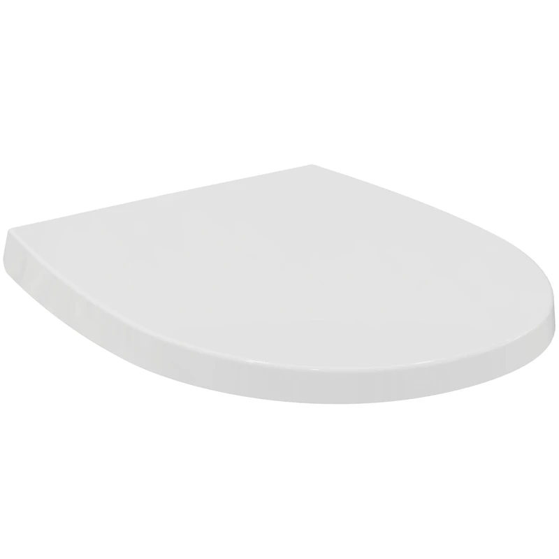 Ideal Standard Tirso Toilet seat and Cover, Universal Oval Shape, Soft-Close seat with Quick-Release Function for Easy Cleaning, Antibacterial, Scratch-Resistant duroplast – White (365x425x45 mm)