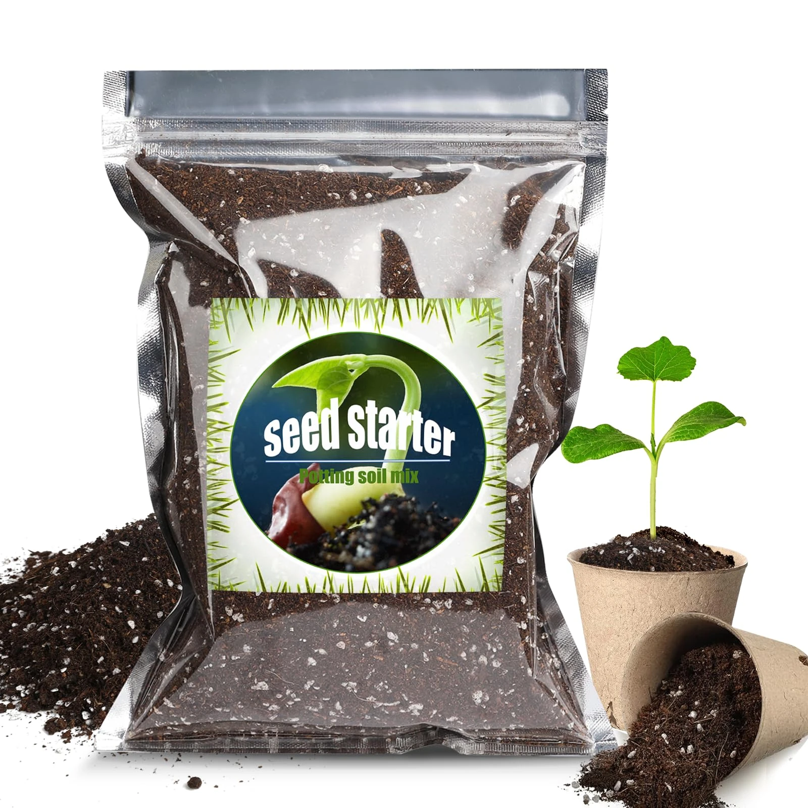 Organic Seed Starter Premium Potting Soil Mix 4L, All Natural Seed Starter Mix for Fast Germination and Vigorous Seedlings with Strong Root Systems