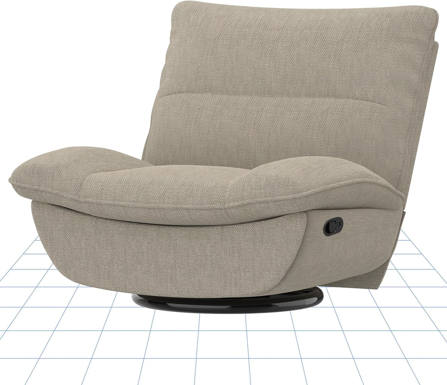 FLEXISPOT XC6 Recliner Armchair, Swivel Manual Reclining Sofa with Adjustable Leg Rest, Side Pockets, Rocker Chair with Padded Seat and Backrest for Home Living Room, Beige