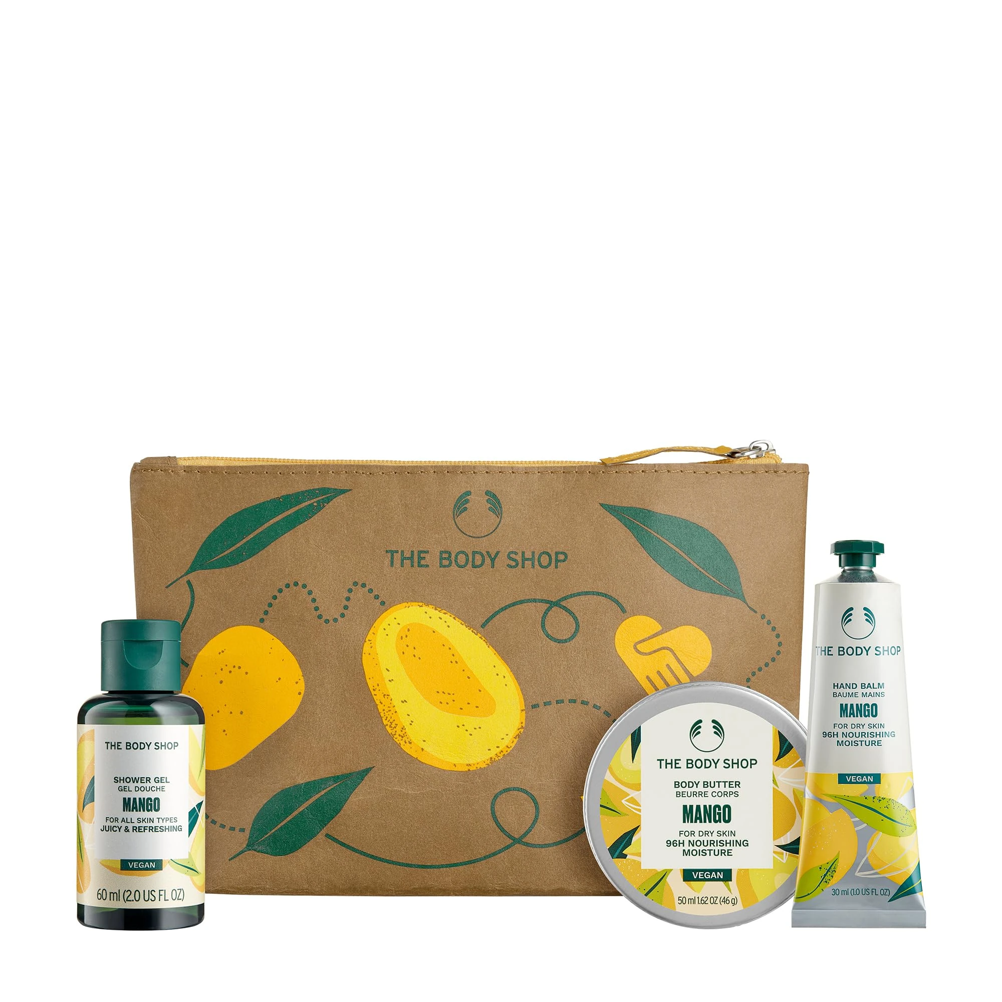 The Body Shop Nourish & Flourish Mango Body Care Gift Set, Vegan, 3-Piece Gift Set
