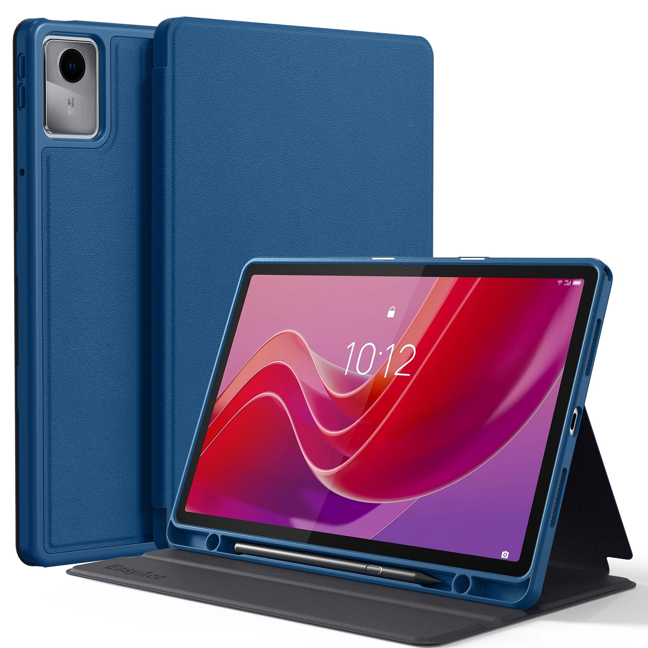 EasyAcc Case for Lenovo Tab M11 TB330 2024 with Pencil Holder, 11 inch Book Cover Folio Stand Tablet Protective Case, Auto Wake/Sleep Funtion, Star Blue