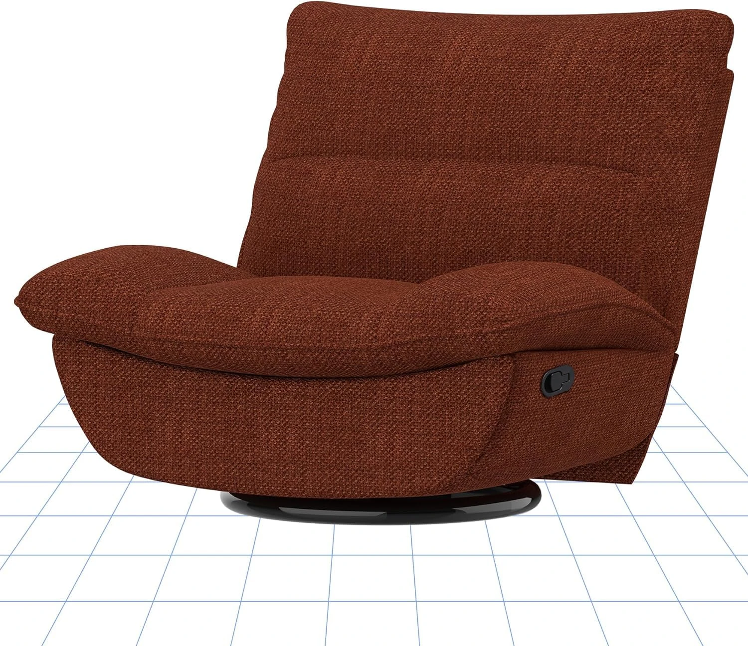 FLEXISPOT XC6 Recliner Armchair, Swivel Manual Reclining Sofa with Adjustable Leg Rest, Side Pockets, Rocker Chair with Padded Seat and Backrest for Home Living Room, Orange